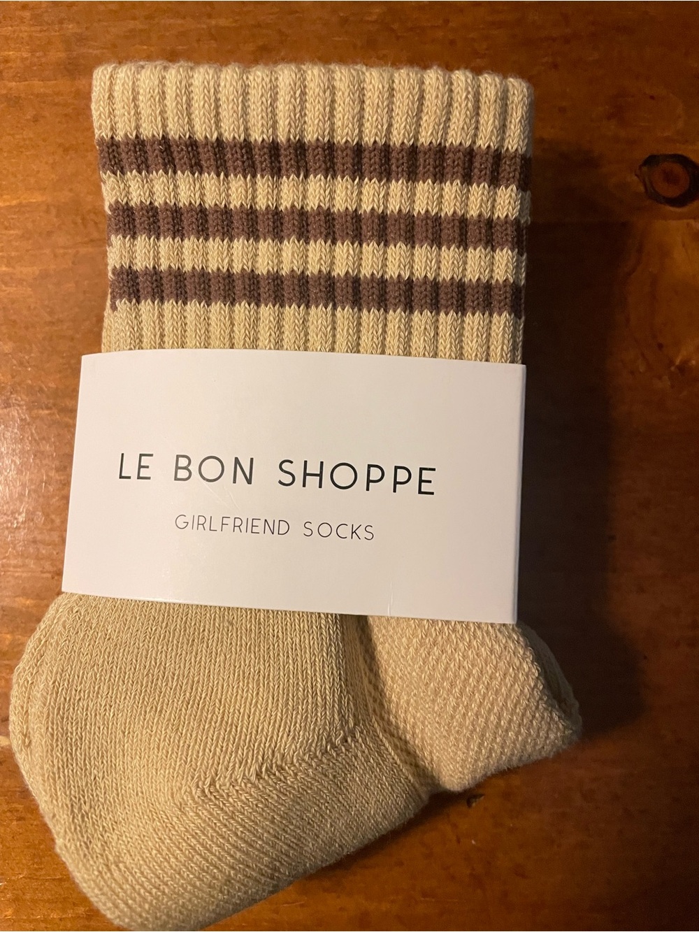 Le Bon Shoppe Girlfriend Socks Daisy Cream Brown Tan Camel